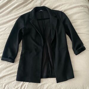 Chic Black Suede Blazer